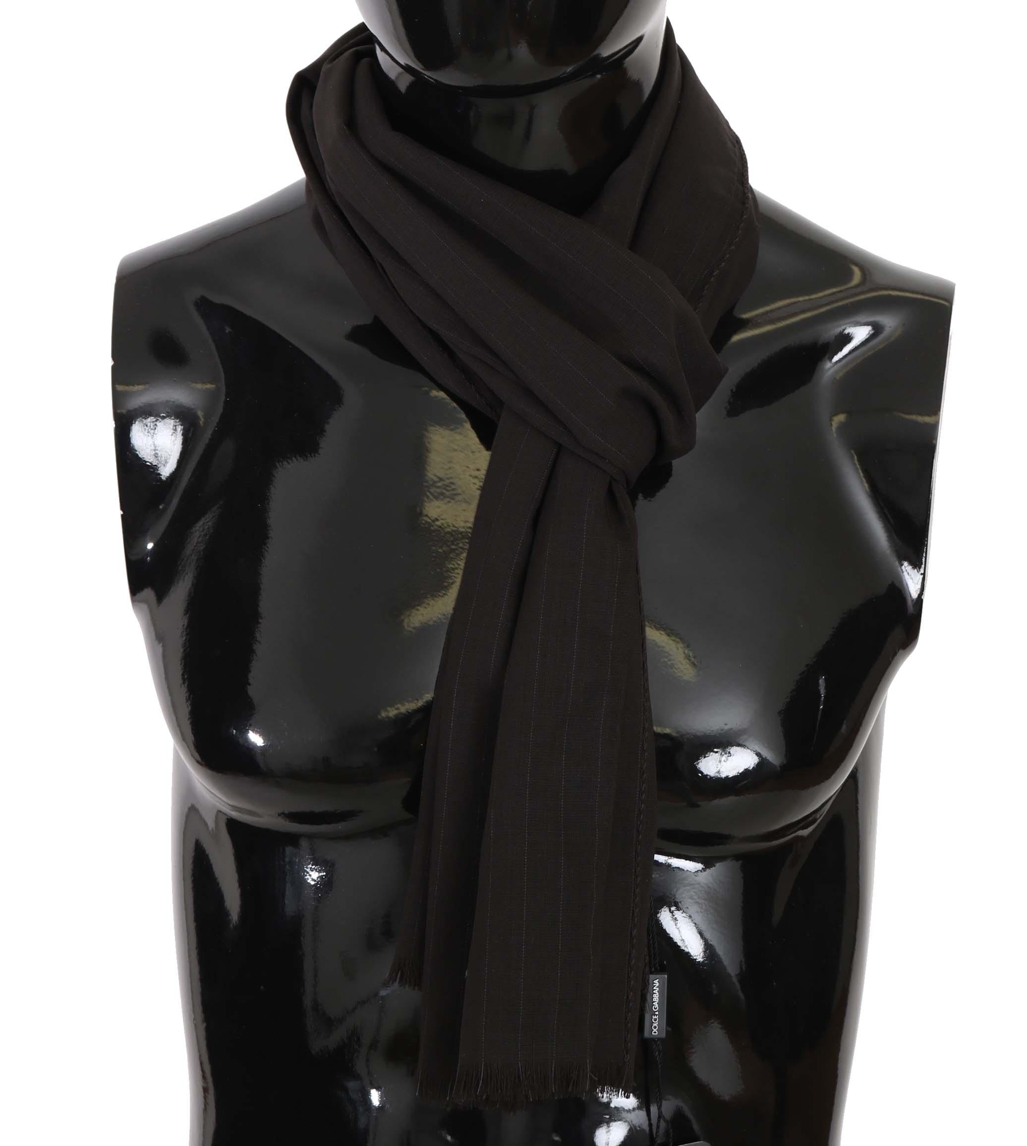 Dolce & Gabbana Heren Bruine Maagdelijke Wol Gestreepte Patroon Wrap Sjaal
