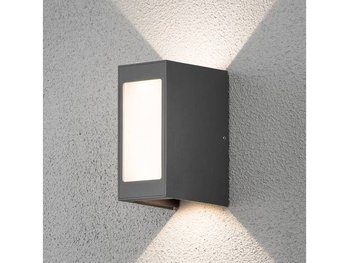 Konstsmide LED Außenwandleuchte Cremona, schwarz, Aluminium, Modern, Wandlampe