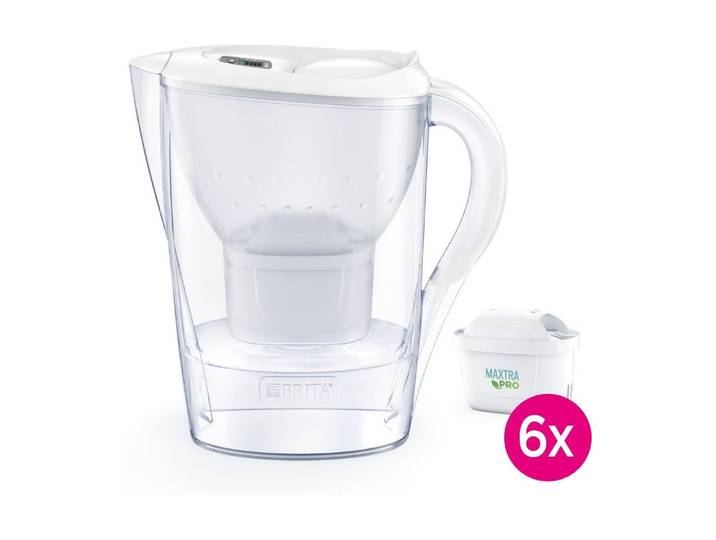 Wasserfilter BRITA Marella , weiss (weiß), B:10,5cm H:25,8cm T:25,8cm, Kunststoff, Filterkartuschen, Wasserfilter