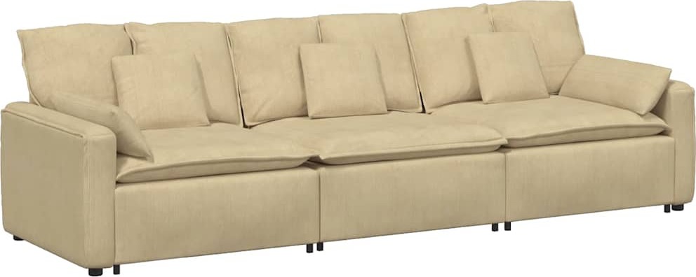 Modulares Sofa mit Kissen Graugrün