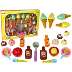 Süßigkeiten-Set Eiscreme, Muffins, Kekse und Saucen Löffel