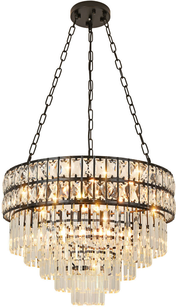 Canora Grey Jauregui Crystal Chandelier Black 40cm H X 55cm W X 55cm D