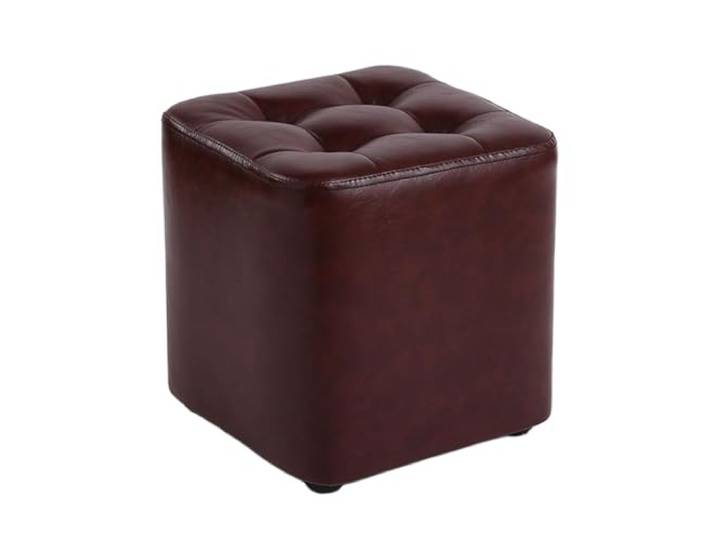 DANNMPX Sitzhocker Wohnzimmer Moderner Quadratischer Fußhocker Aus Leder for Den Eingangsbereich des Wohnzimmers Zusätzliche Sitzplätze(Brown)