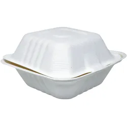 emissimo Menübox Burger Boxen Hamburgerboxen Bagasse Burgerboxen 13,2x13,2x4,2 cm  500 Stück