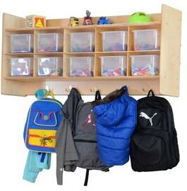 Contender Wall Mount Kids Storage Locker with 10 Trays - 46.75