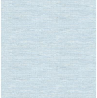 Chesapeake Agave Sky Blue Faux Grasscloth Wallpaper