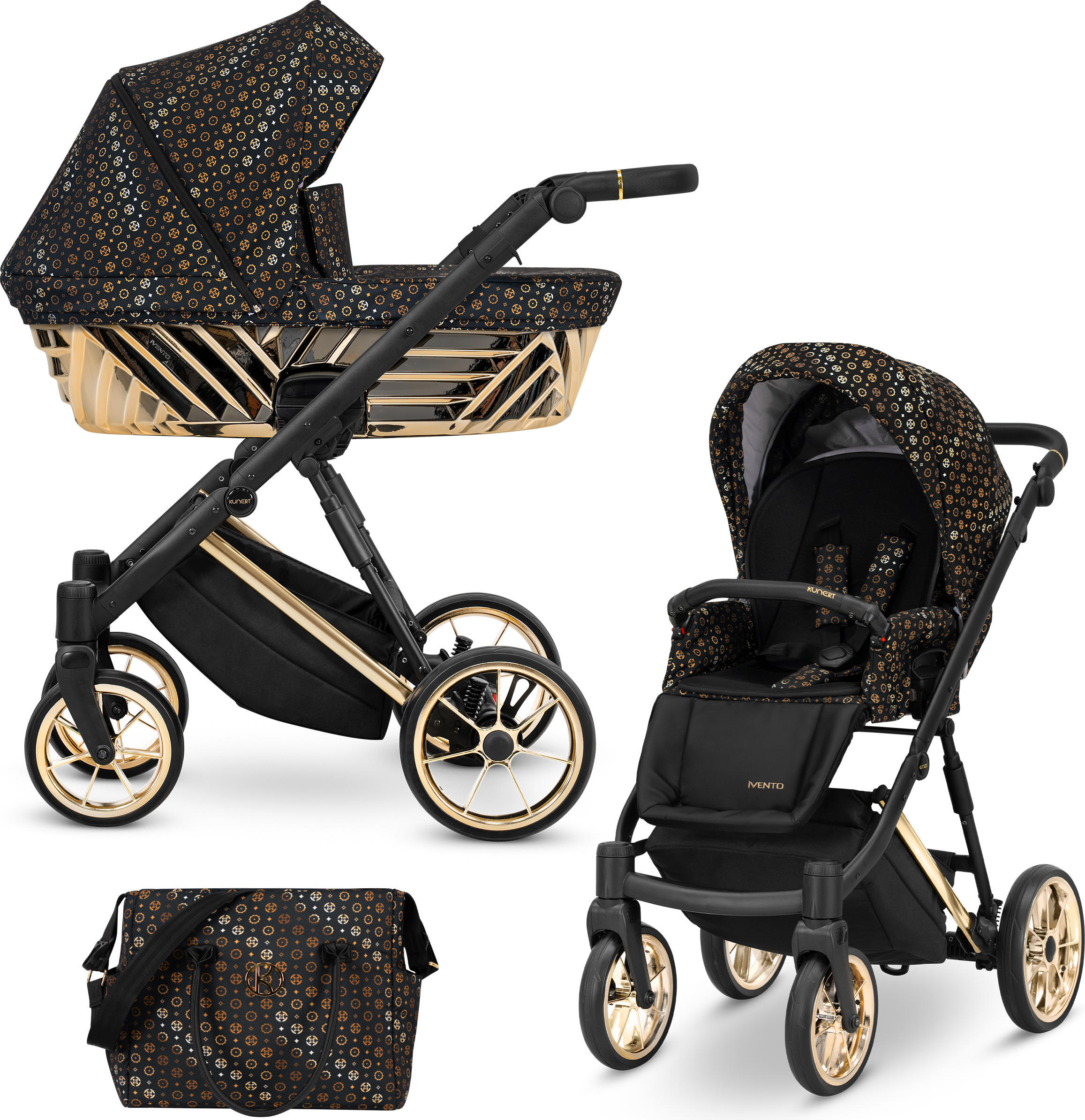 Kinderwagen Kunert Ivento Glam Premium 2in1 - Farbe: Black Style
