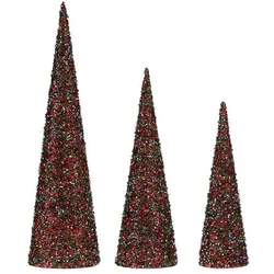 Krist+, Weihnachtsfiguren, Dekoration Kegel Weihnachten Pailletten 3 Stücke Blau Pink