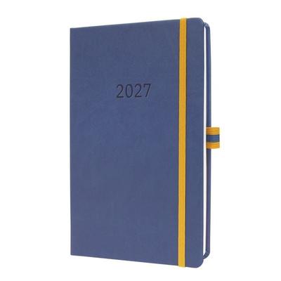 SIGEL L2706 Wochenkalender Linescape 2027 DE, ca. A5, Hardcover, blau/gelb