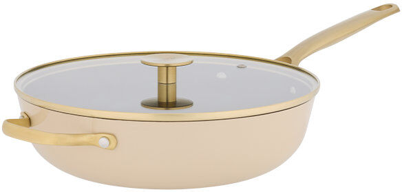 Stellar Cast Light 3L Cast Iron Saute Pan Cream/Brushed Gold 3L