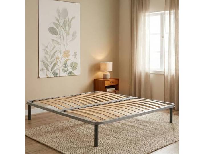 Talamo Italia - Malvina-Doppelbettgestell, orthopädisches Untergestell aus Birkensperrholz mit 13 Latten, 100 % Made in Italy, 160 x 190 x 34 cm