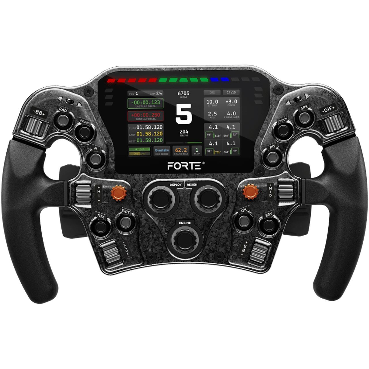 Asetek SimSports Forte Formula Pro Button Box, 4,3 Zoll LCD, aRGB - schwarz