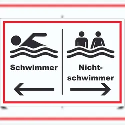 HB-Druck Schwimmer Nichtschwimmer Aufkleber A1 (594x841mm)