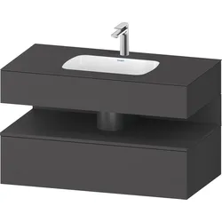 Duravit Collection One Einbauwaschtisch mit Konsolenwaschtischunterbau, 1000x550x600mm, Nische Graphit matt, QA4786049490000, Farbe: Graphit matt