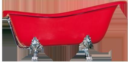 Rote Designer Badewanne Freistehende Luxus Wanne in Rot Wannen Bad Acryl Zimmer