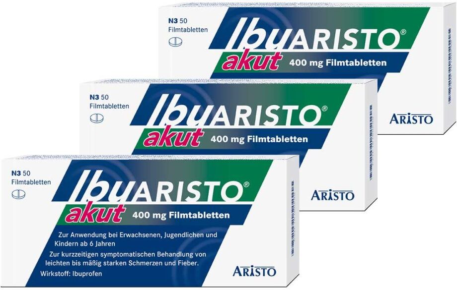 Ibuprofen Ibuaristo akut 400 mg Filmtabletten gegen Schmerzen