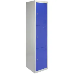 3-türiger Schließfachschrank Spind in Blau