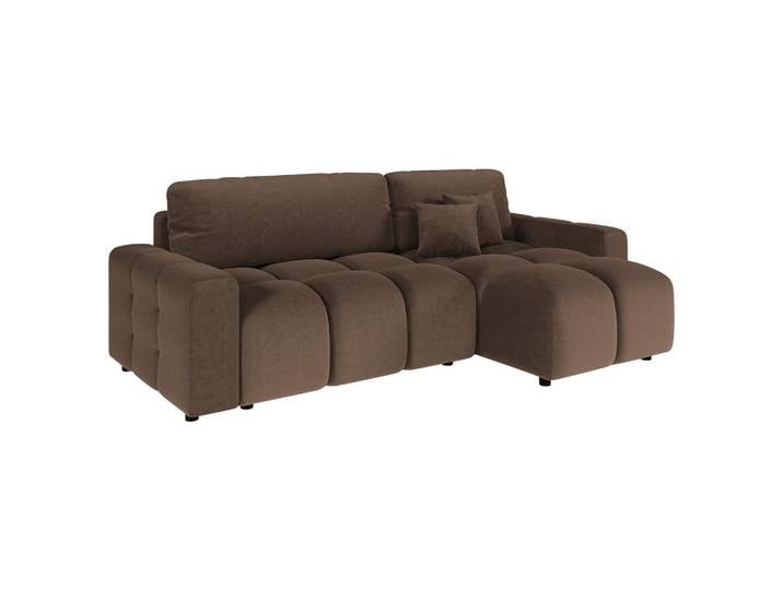 Ecksofa, Graubraun, 233x142 cm, Textil, 4-Sitzer & Schlaffunktion, Modern, Livetastic
