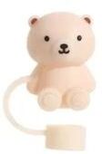 Inspired Living Teddy Bear Stanley Straw Cover 10mm Silicone Straw Cap beige
