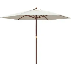 Helloshop26 - Gartenschirm mit Holzstange 299 x 240 cm sand 02_0008354
