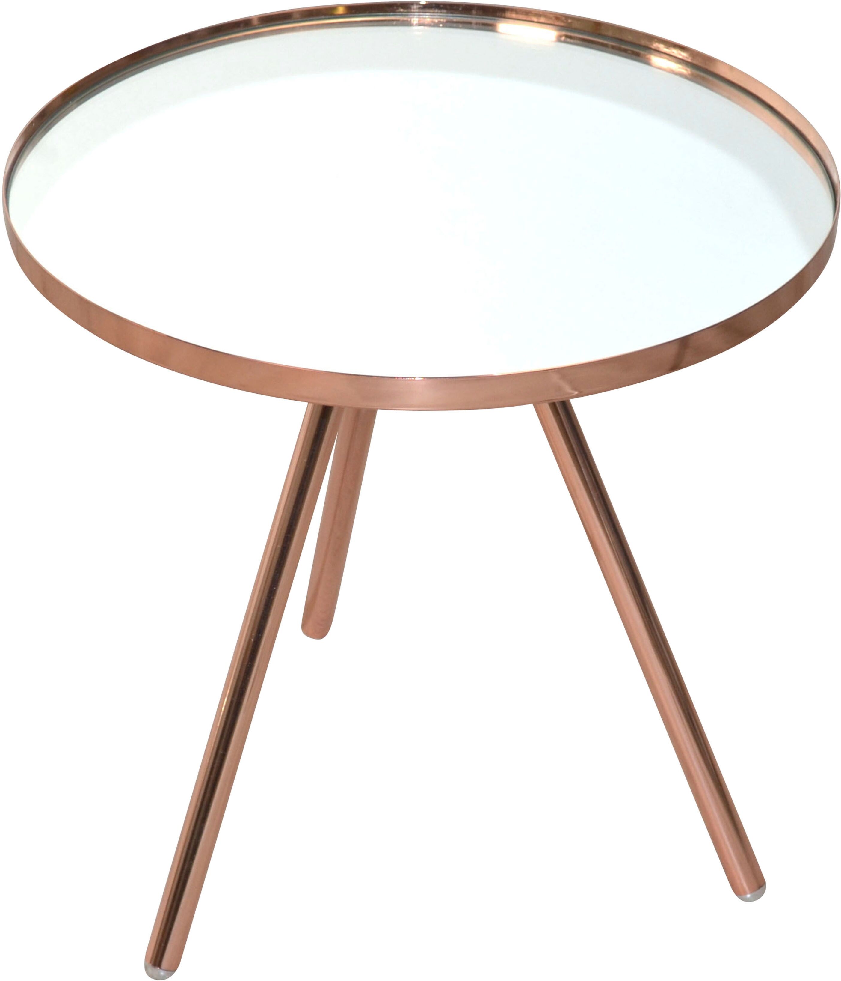 Beistelltisch, braun (kupferfarben, kupferfarben, spiegelglas), B:42cm H:40cm T:42cm, HOFMANN LIVING AND MORE, Tische, Beistelltisch kupferfarben, kupferfarben, spiegelglas B/H/T: 42cm x 40cm x 42cm
