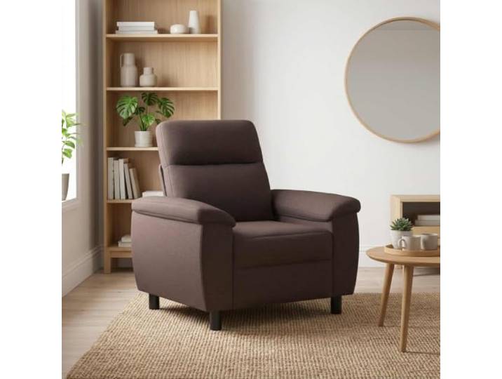 Sofa Dunkelbraun 95 x 90 x 95 cm Stoff Metallrahmen,100% Polyesterkissen,Polyester Armlehnen,trockenes Tuch Reinigung,Wohnzimmer