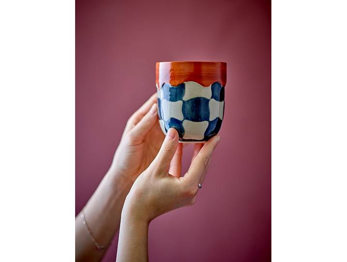 Set de tasses Check 4 pièces Ø 9cm Bleu