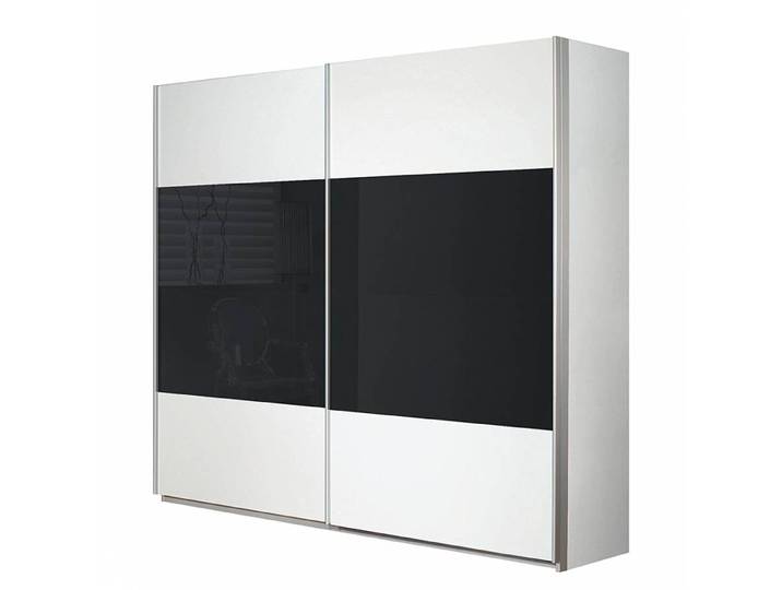 Armoire à portes coulissantes I 226 x 210cm Blanc/Gris/Blanc alpin/Verre basalte