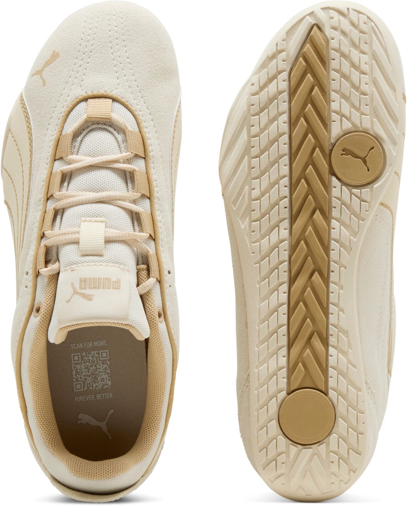 Sneaker PUMA "CATCH SOLEIL SD", Damen, Gr. 42, Textil, beige (alpine snow, sand dune), Leder, Schuhe Sneaker, für Alltag, mit Lederobermaterial, sportlicher Stil, mit Schnürung alpine snow, sand dune 42, Textil
