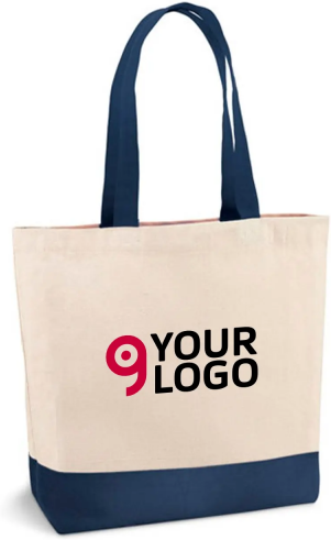 Beardmore Borsa Shopper Edmonton in cotone naturale manici lunghi Personalizzate o neutre