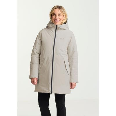 Winterjacke JACK WOLFSKIN "FROST HAVEN JKT W", Damen, Gr. S (36), beige (palesand), Obermaterial: 100% Polyester. Füllung: 100% Polyester. Futter: 100% Polyester, Jacken Winterjacke, leicht konstruiert, wasserdicht, winddicht, wärmende Füllung