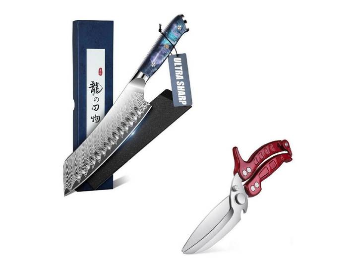 LuxusKollektion Geflügelschere Geflügelschere Santoku-Messer Rot