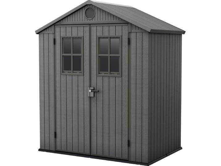 Keter Darwin 64 Tuinhuis - dubbele deuren + ramen - 190x122x221 - Grijs