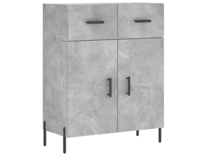 GHVBNMF Sideboard Betongrau 69,5x34x90 cm Anrichte Schrank Modernes Design in Betongrau mit stabilen Metallbeinen und viel Stauraum für Wohnzimmer, Schlafzimmer und Flur.