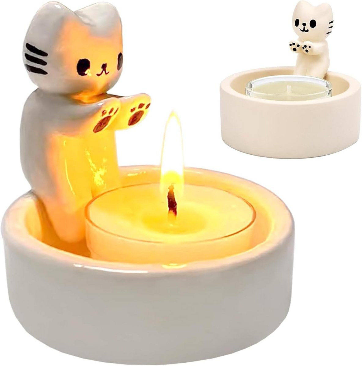 Schattige Kat Kaarsenhouder voor Tealights - Sfeervolle Woondecoratie