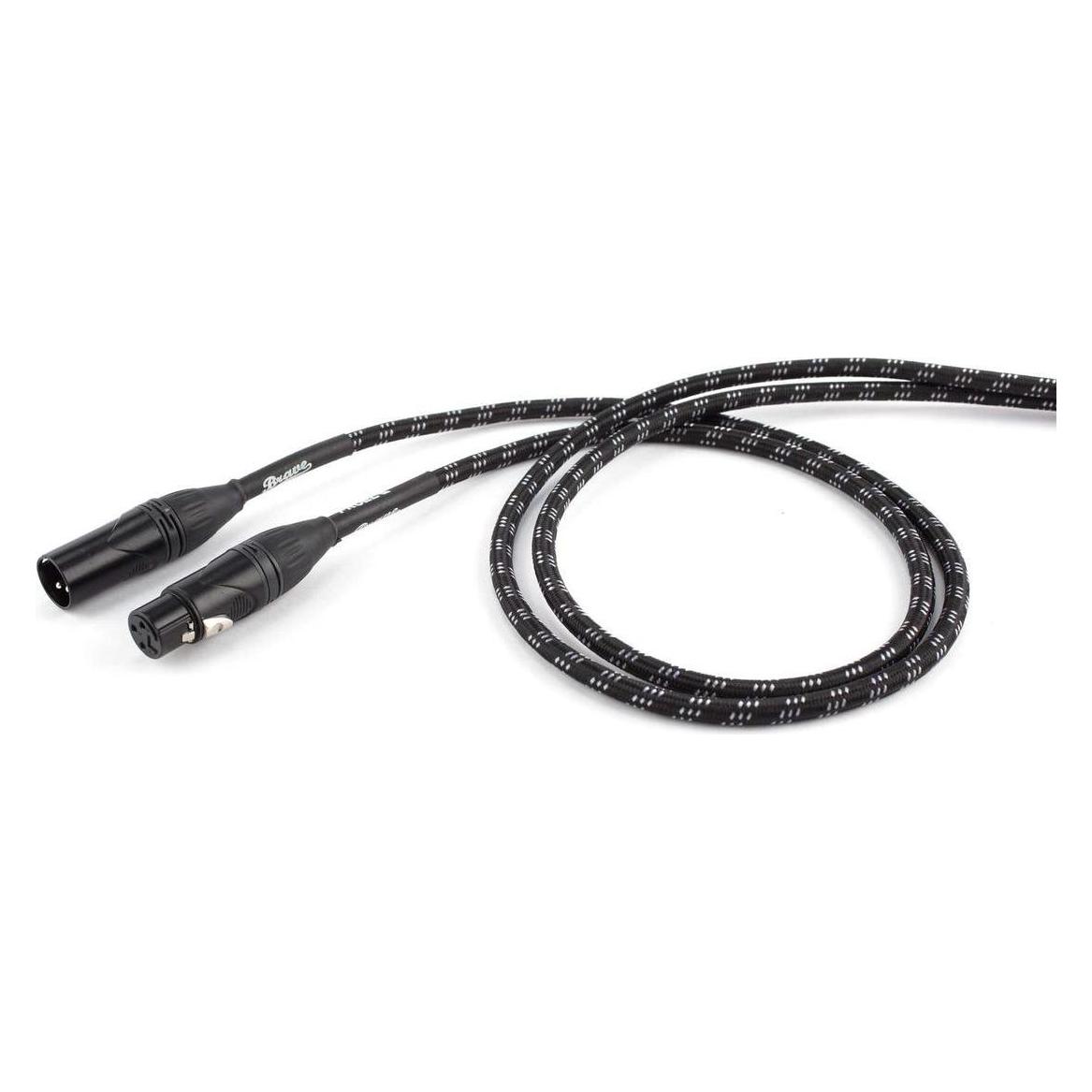Proel 6m Braided Microphone Cable, Black-White (6 m, XLR Kabel) (54012105)
