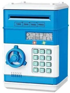 Uplifted Finds Electronic Mini ATM Piggy Bank Automatic Password Safe For Coins And Cash blue