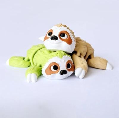 Inspire Select 3D Articulated Sloth & Koala Figurines Flexible Animal Desk Toys For Home, Car & Gift Decor 2 Pcs