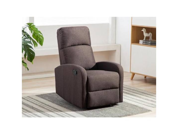 Fauteuil relax en tissu ISAO - Marron