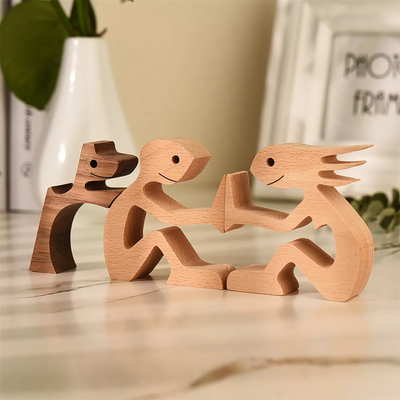 HomeDecorAndMore LLC Wooden Dog Carved Ornament For Home & Office Decor Family
