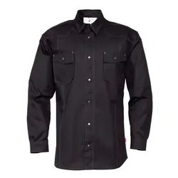 Hemd Langarm "1655" Basic - L - schwarz