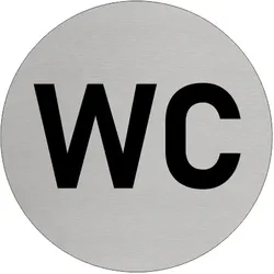 CombiCraft Aluminium Türschild 'WC' - Ø75mm mit 3M-Klebeband
