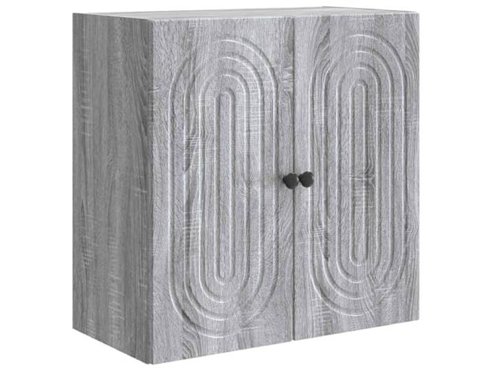 KLGBNCVE Wandschrank Grau Sonoma 59 x 31 x 60 cm Holzwerkstoff Wandmontage, Vintage-Stil, 90°-Pendeltüren, Holzwerkstoff, Wohnzimmer, Stauraum, Grau Sonoma
