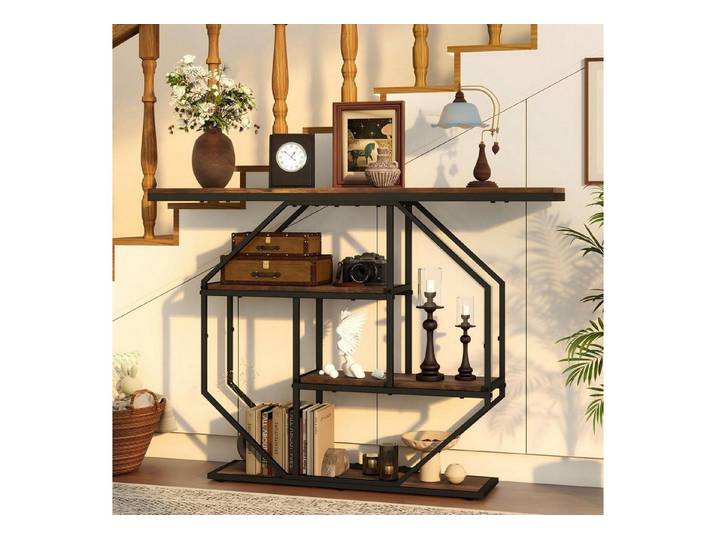 LuxusKollektion Konsolentisch Konsolentisch 105cm 4 Ablagen Industrial-Stil (1-St)