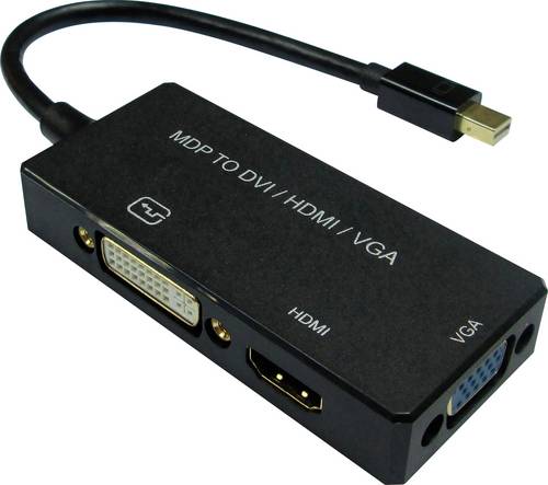 Value Mini-DisplayPort / DVI Adapterkabel Mini DisplayPort Stecker, DVI-I 18+5pol. Buchse 0.10m Schwarz 12.99.3154