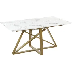 ESSTISCH 160-200/90/77 cm Weiß, Goldfarben Rechteckig Maximus