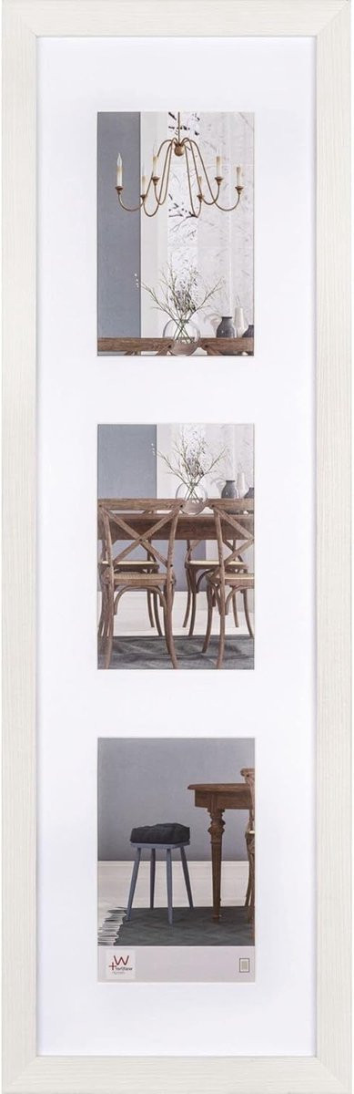 Fotolijst Galerij Wit Houten Lijst met Passe-partout voor 10x15 cm Foto's