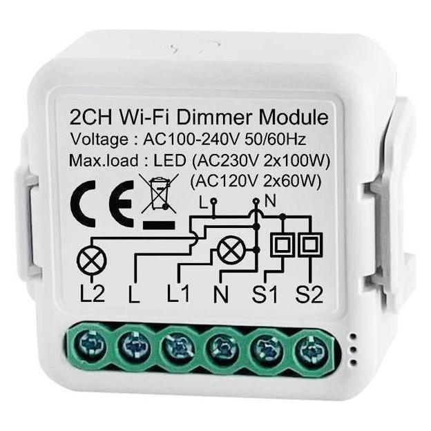 Netplus NPLLDIM02 - Smart Dimmer Module 2-channel Wi-Fi (Dimmaktor) (NPLLDIM02)