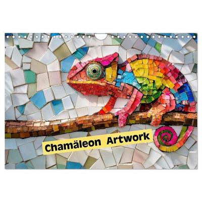 Chamäleon Artwork (Wandkalender 2027 DIN A4 quer), CALVENDO Monatskalender