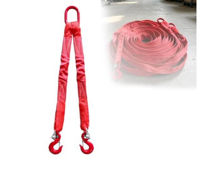 Hebegurte mit Haken, 2-strangiger Hebegurt (Gurtgehänge) Hochbelastbare 2-strangige Hebegurte für das sichere Heben und Bewegen von Lasten(10t,5m)